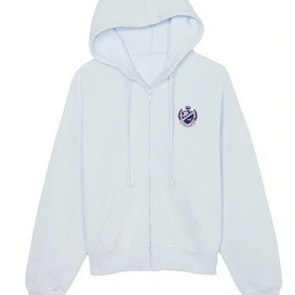 Victoria’s Secret PINK Ivy Fleece Campus Full-Zip Hoodie, Shield Logo, size M